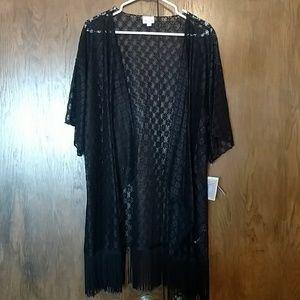 Lularoe Monroe, black lace, size Large, NWT